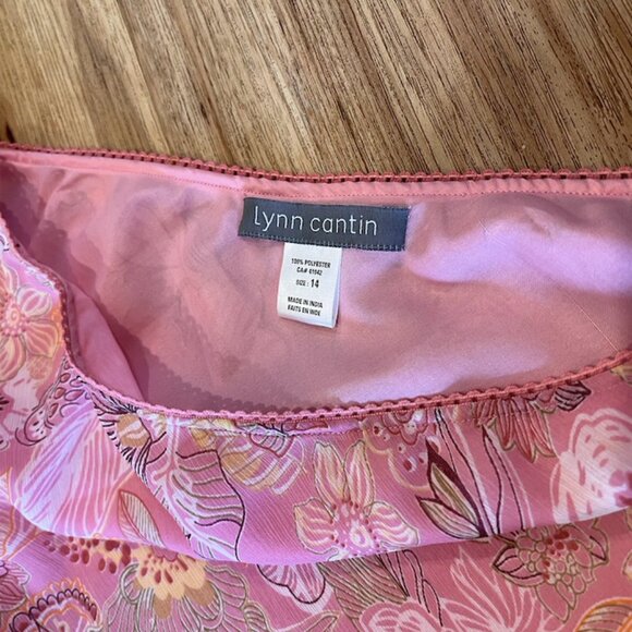 Delicate Pink Floral Skirt (Pleated Hem, Beautiful Movement, Girly, Romantic) - Picture 3 of 8